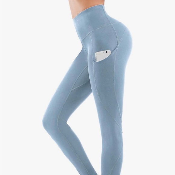 Women's High Waist Yoga Pants with Pockets & Tummy Control - Picture 3 of 4